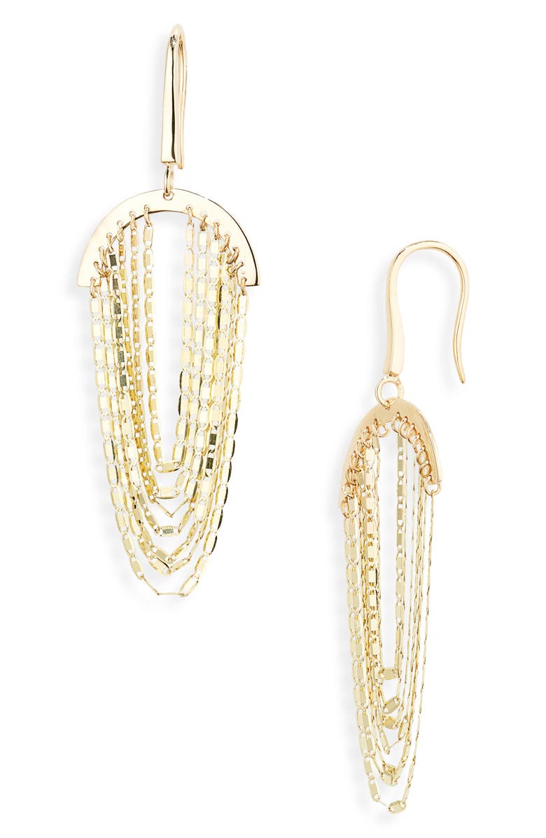 LANA Nude Fringe Drop Earrings, Main, color, 