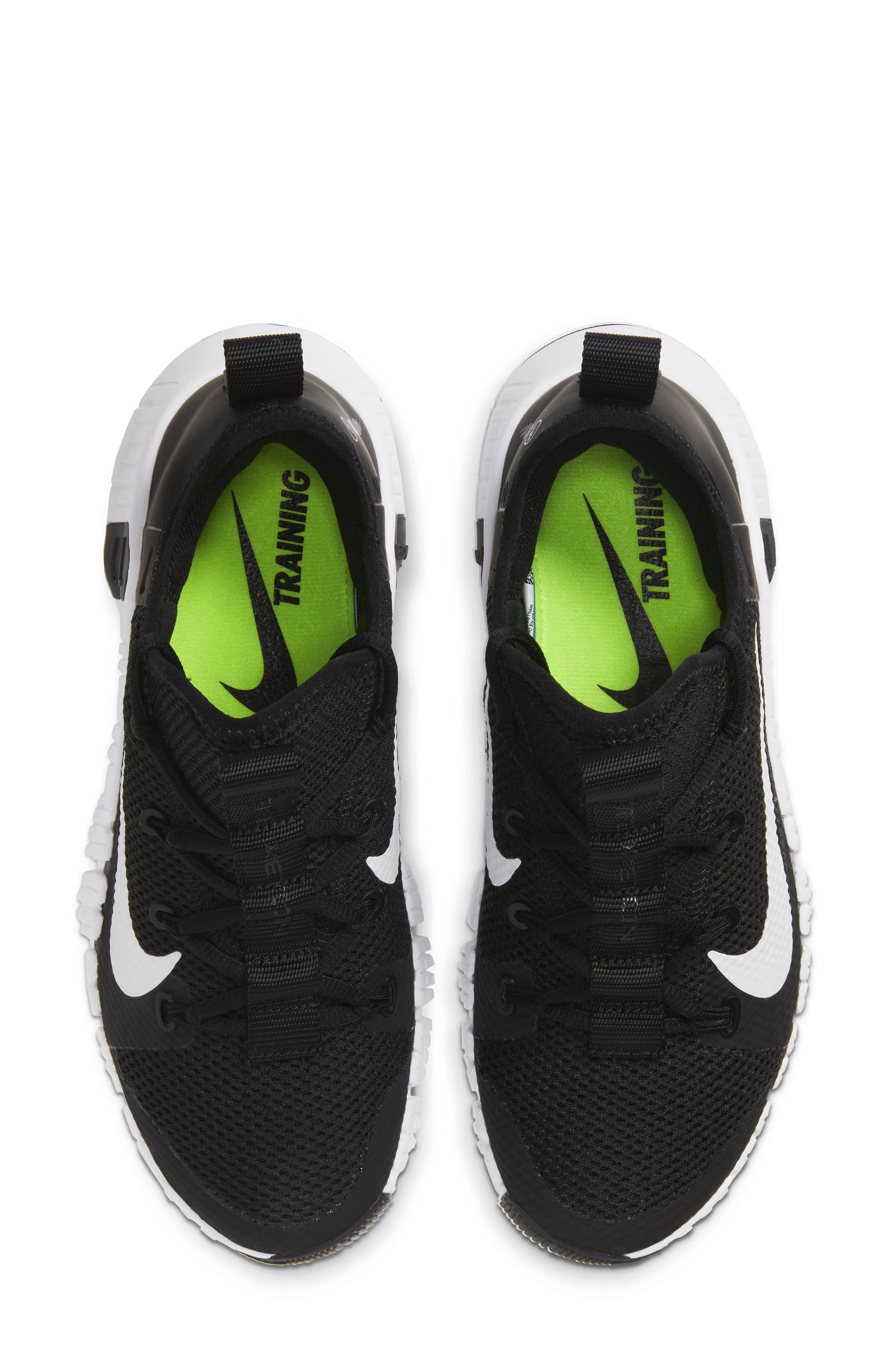Free Metcon 3 Training Shoe, Alternate, color, BLACK/ WHITE/ VOLT