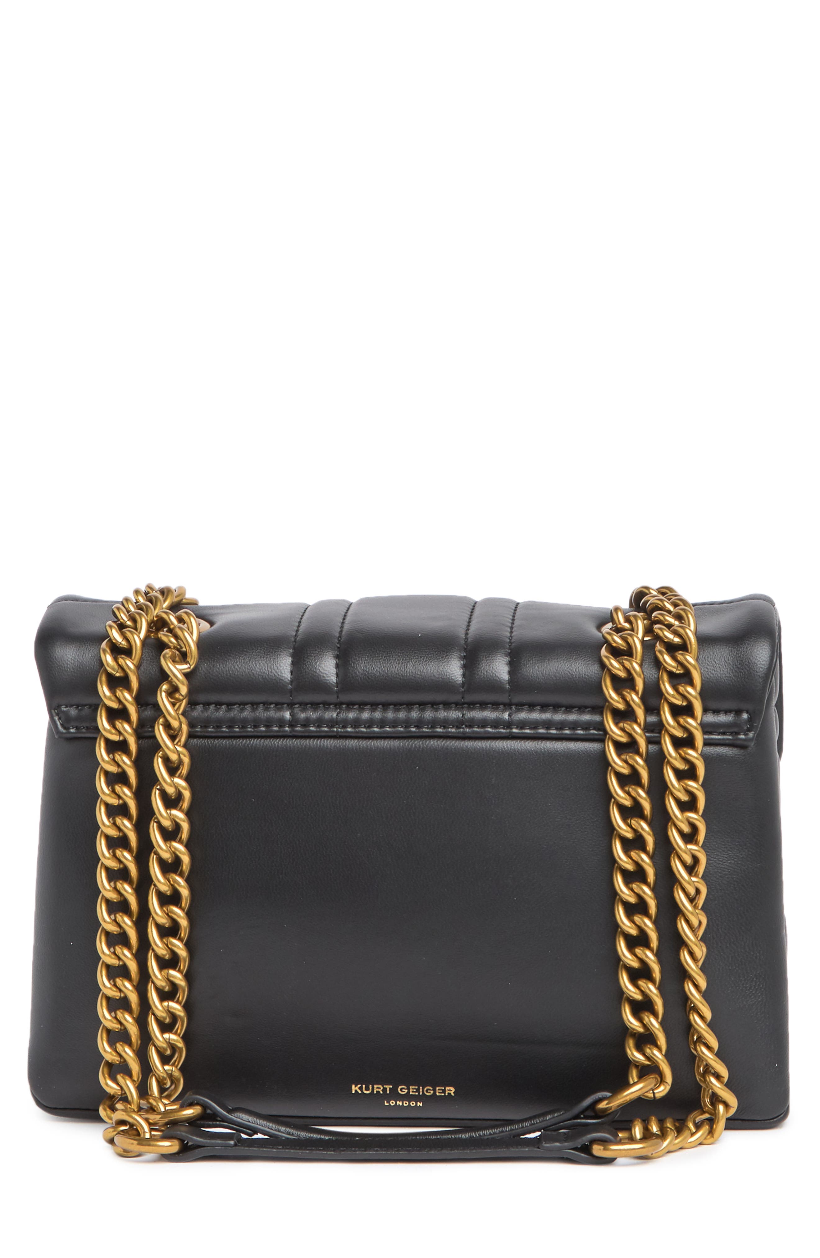 Kurt Geiger London Kensington Quilted Crossbody Bag, Alternate, color, Black