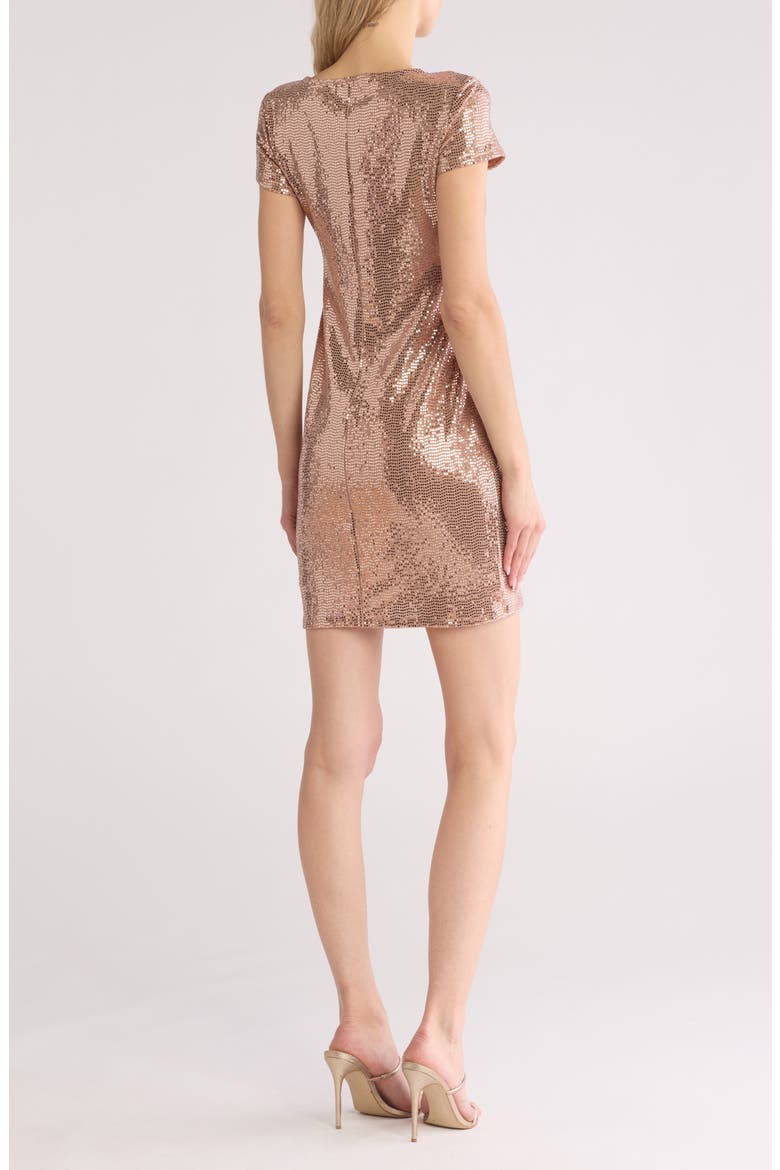 Sparkle Knit Shirt Dress, Alternate, color, ROSE GOLD