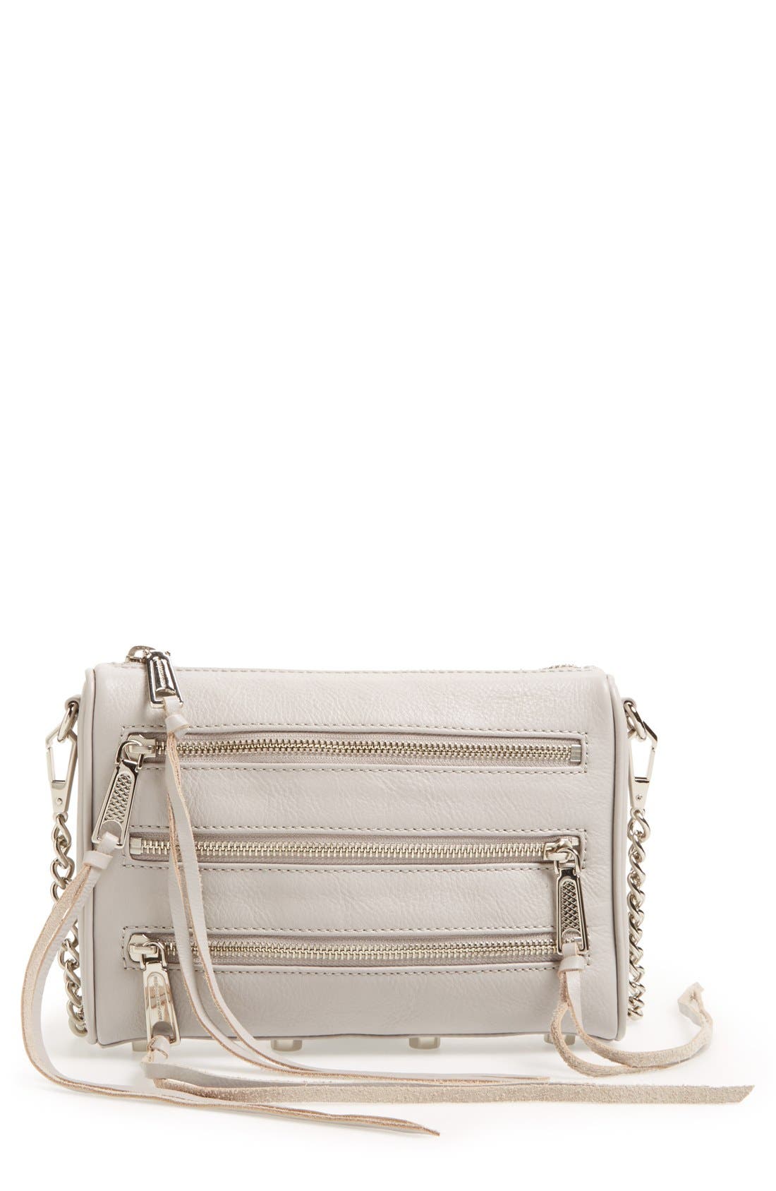 Mini 5 Zip Convertible Crossbody Bag, Main, color, SMOKE/ SILVER