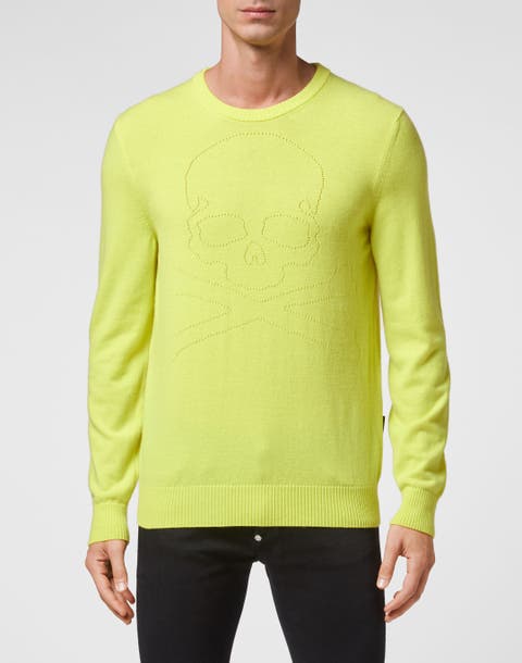 Cashmere Pullover Round Neck Ls Skull And Plein Men