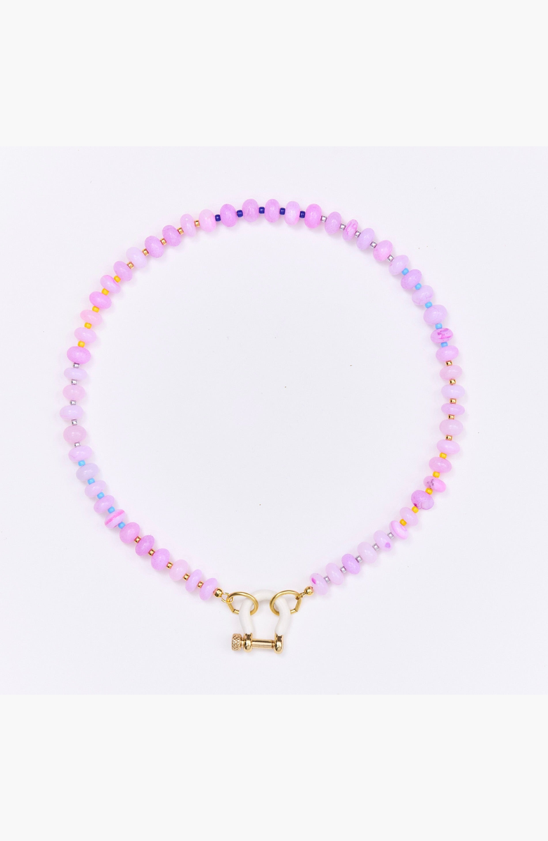 SHOP SPICY DAN Louie Pink Opal Gold Plated Necklace, Alternate, color, Pink