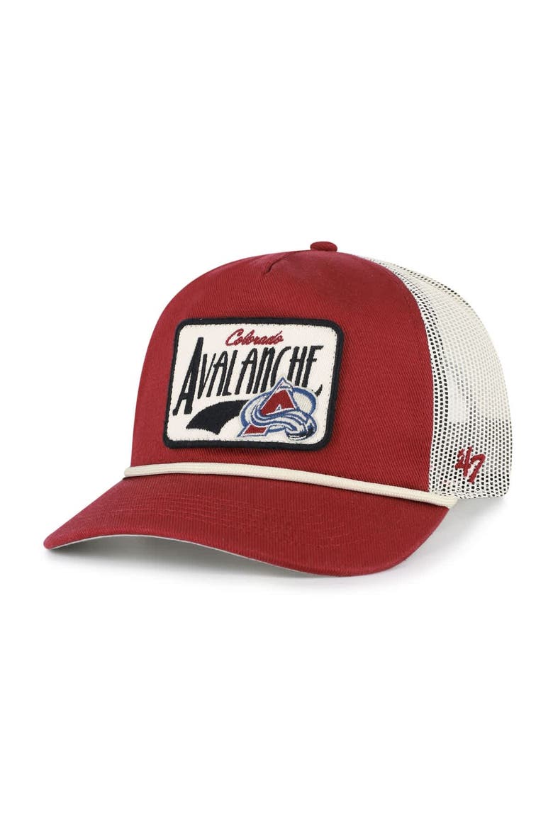 Men's '47  Burgundy Colorado Avalanche Heavy Twill Trucker Hitch Rope Adjustable Hat, Main, color, Burgundy