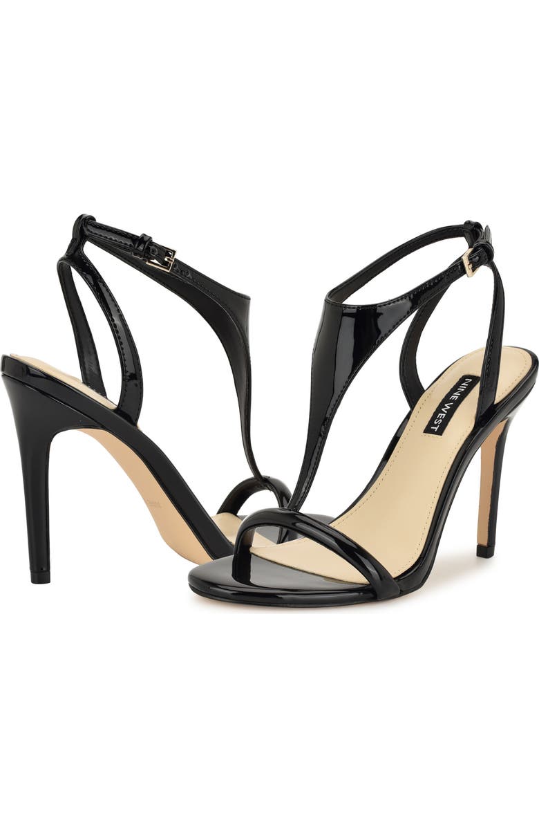 Nine West Mandey Ankle Strap Sandal, Alternate, color, Black