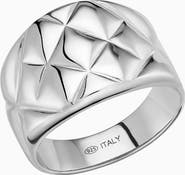 Oradina Sterling Silver Bold Quilted Ring