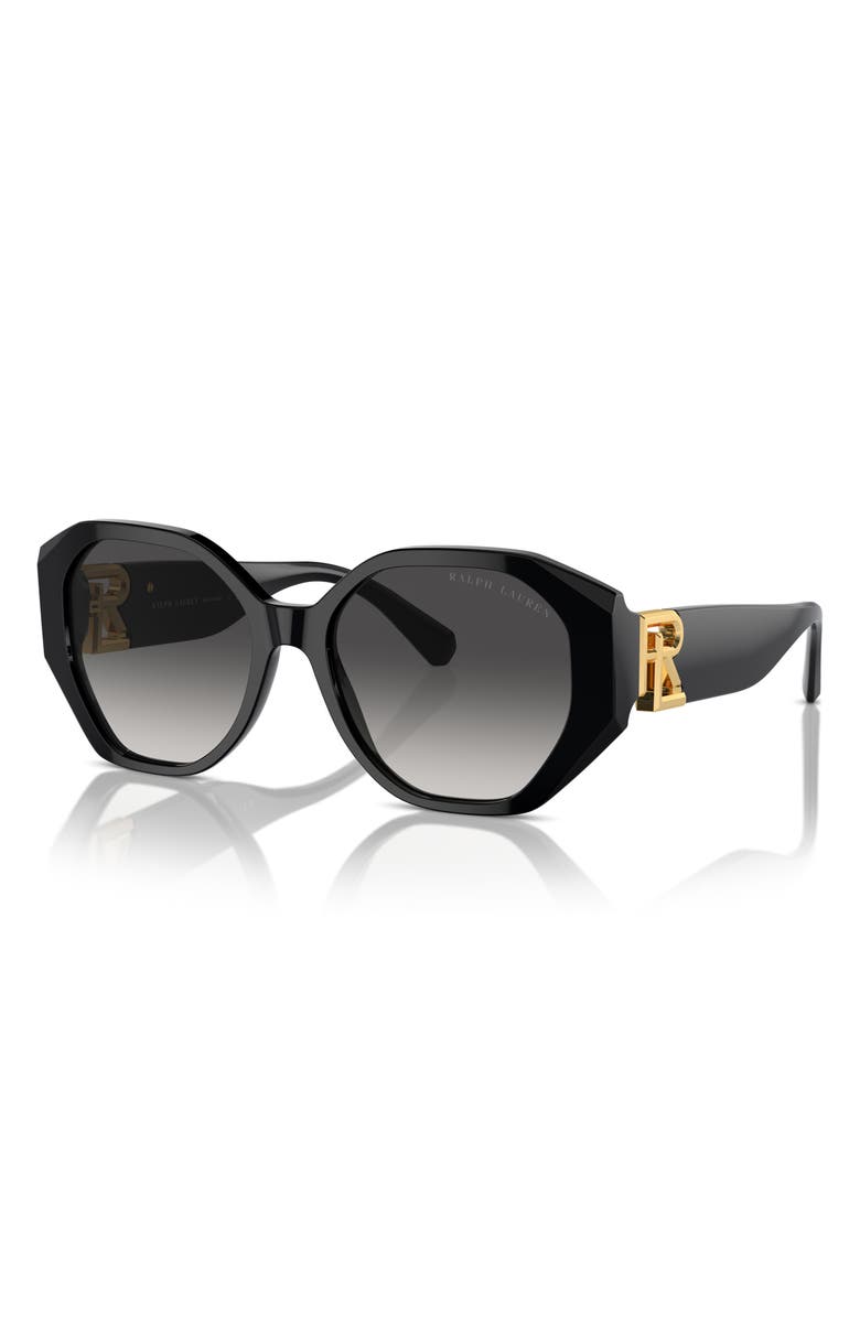 Ralph Lauren 54mm Juliette Gradient Butterfly Sunglasses, Alternate, color, Black / Grey Gradient