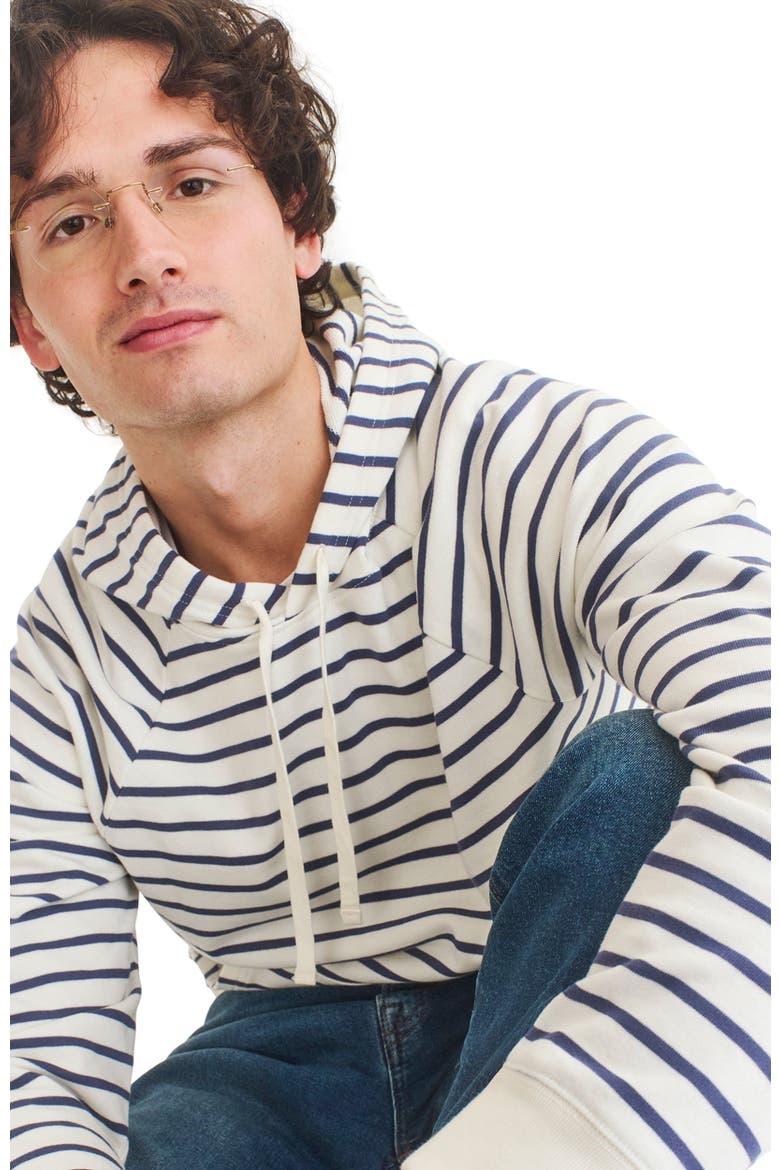 Unisex Fit Stripe Pullover Hoodie, Alternate, color, Sunwashed Navy Ivory Stripe
