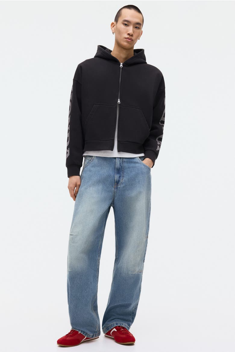 Oversized Printed Hooded Jacket, Alternate, color, Black/Honda