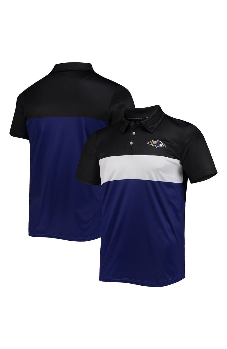 FOCO Men's FOCO Black/Purple Baltimore Ravens Retro Colorblock Polo, Alternate, color, 