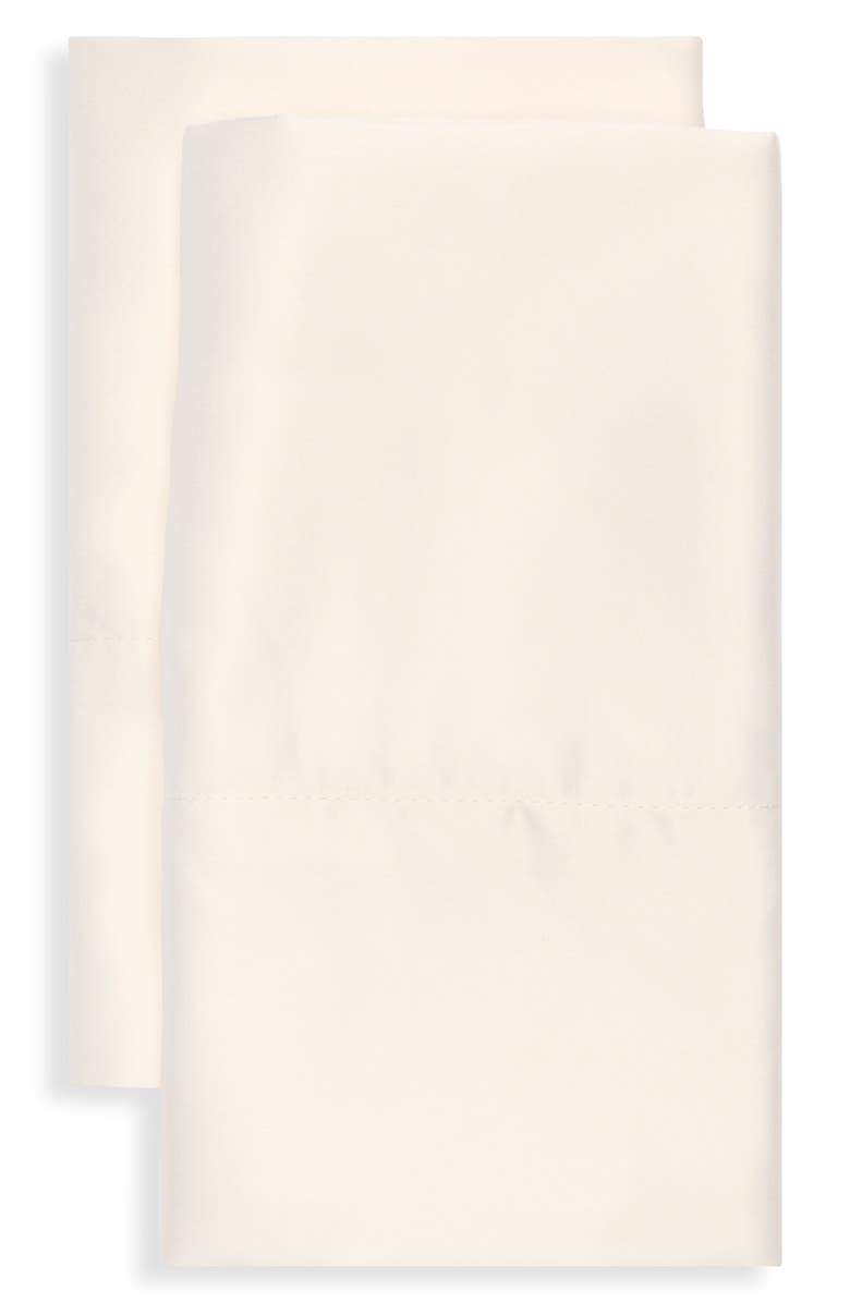 ARTISAN 34 Set of 2 Lumina Lou Satin Pillowcases, Main, color, Ivory