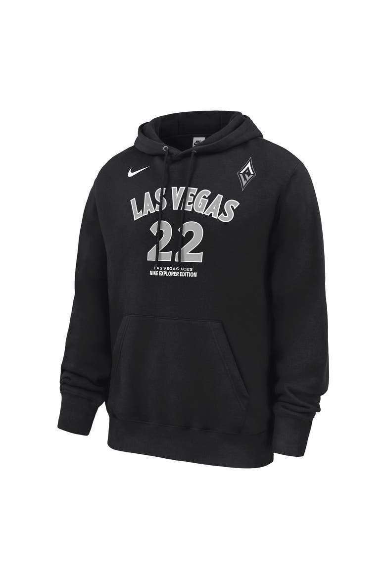 Men's Nike A'ja Wilson Black Las Vegas Aces Explorer Edition Name & Number Hoodie, Alternate, color, Black