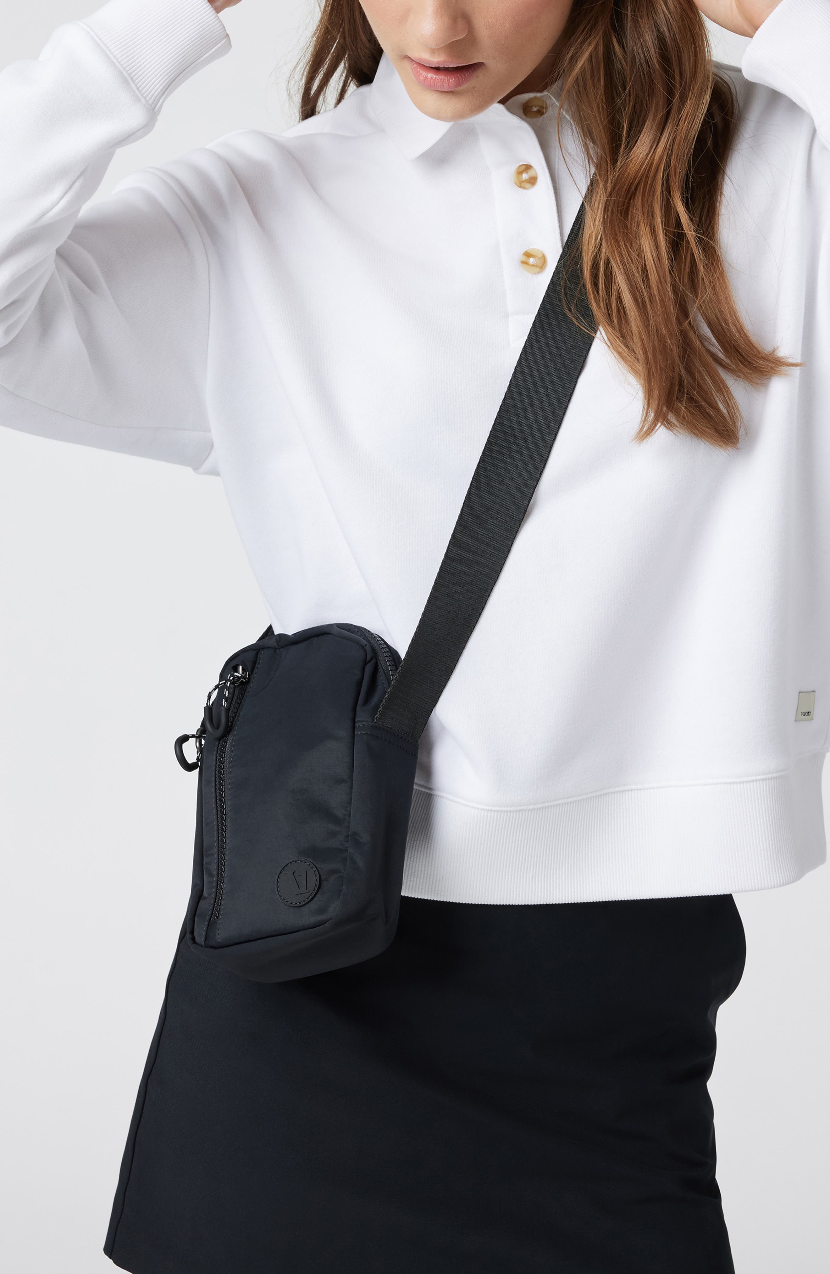 Vuori All Around Nylon Crossbody Bag, Alternate, color, Black