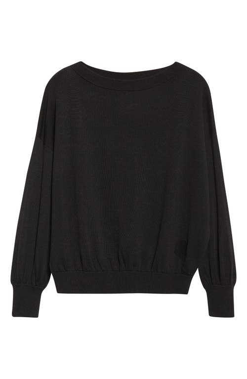 Akris Punto Boat Neck Virgin Wool Sweater In Black