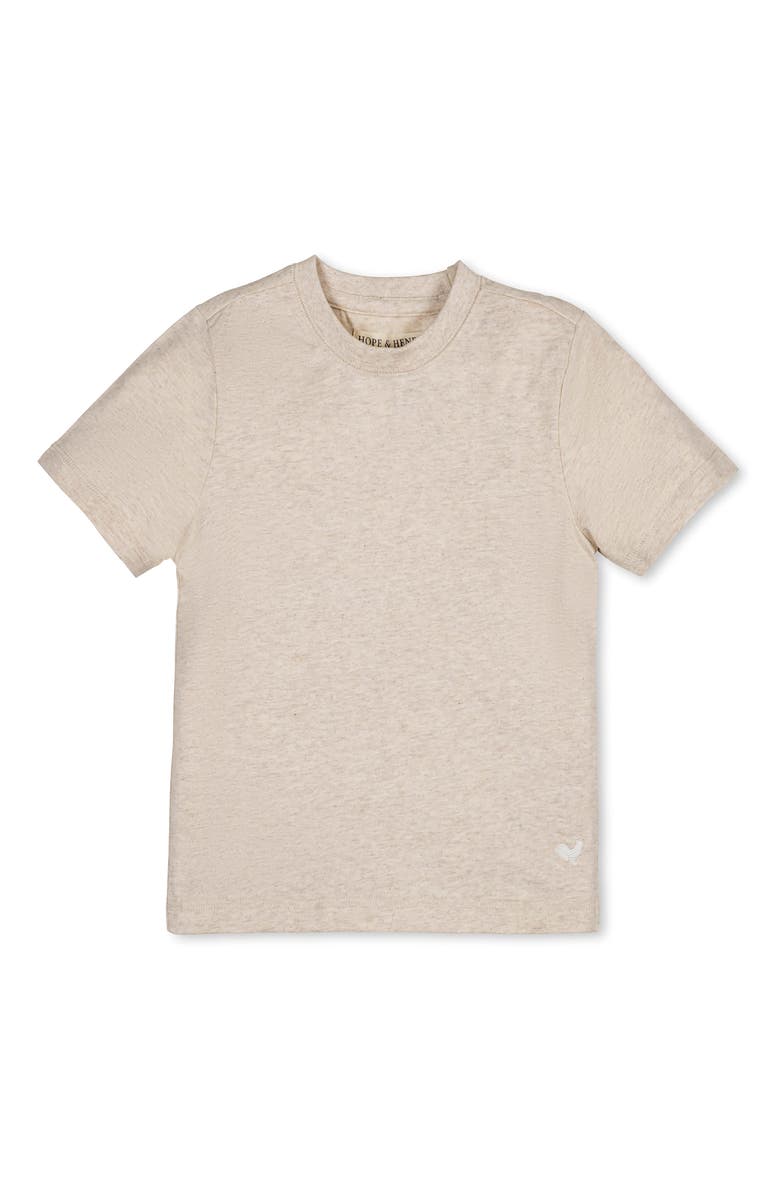 Hope & Henry Kids' Organic Short Sleeve Henley Tee, Main, color, Oatmeal Heather