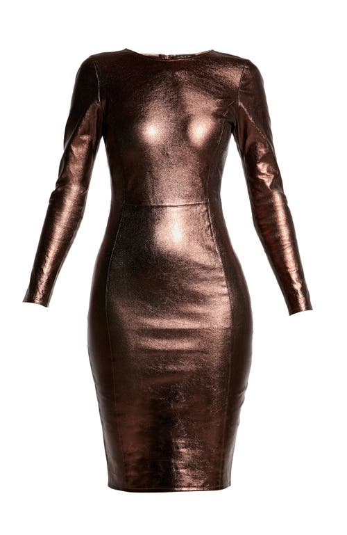 As By Df Mrs. Smith Stretch Leather Dress In Bronze