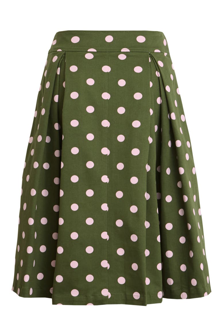 x Atlantic-Pacific Print Full Midi Skirt, Alternate, color, GREEN- PINK DOT