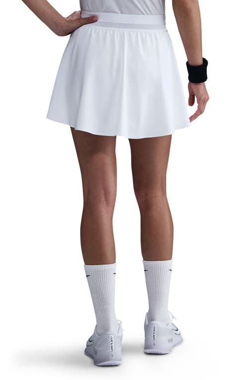 Nike Court Ace Advantage Dri-fit High Waist Tennis Skirt In White