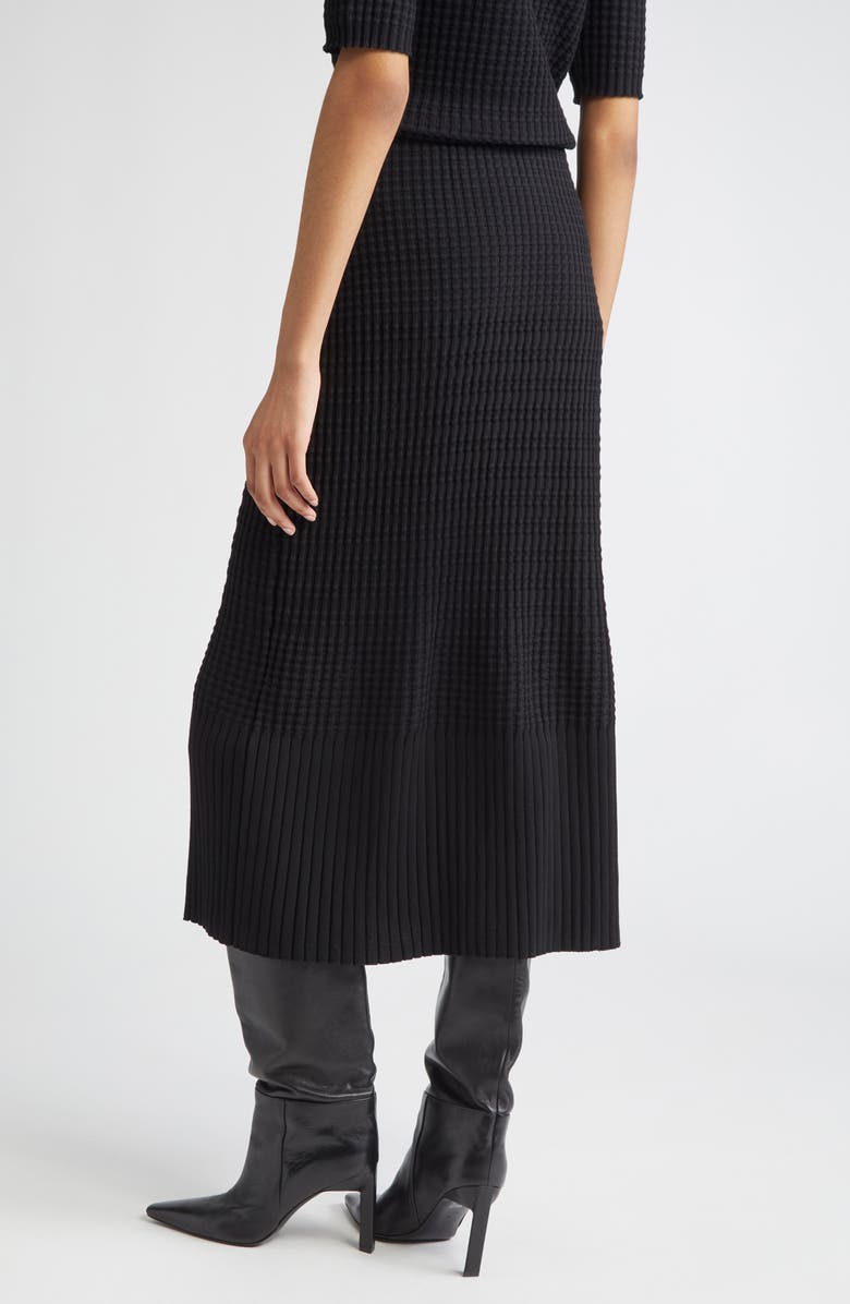 Lafayette 148 New York Mixed Rib Pull-On Knit Skirt, Alternate, color, Black