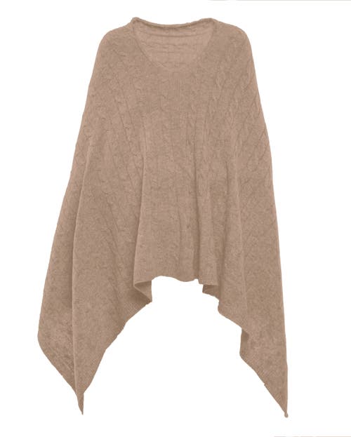 Monticelli Cashmere Pure Cashmere Textured Knit Poncho In Brown