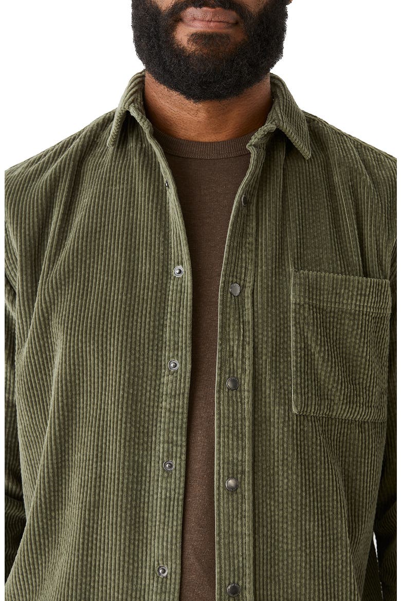 Washed Organic Cotton Corduroy Shirt Jacket, Alternate, color, GREEN