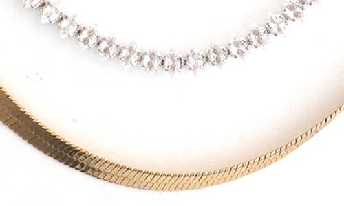Panacea Two Tone Layered Mix Chain Necklace
