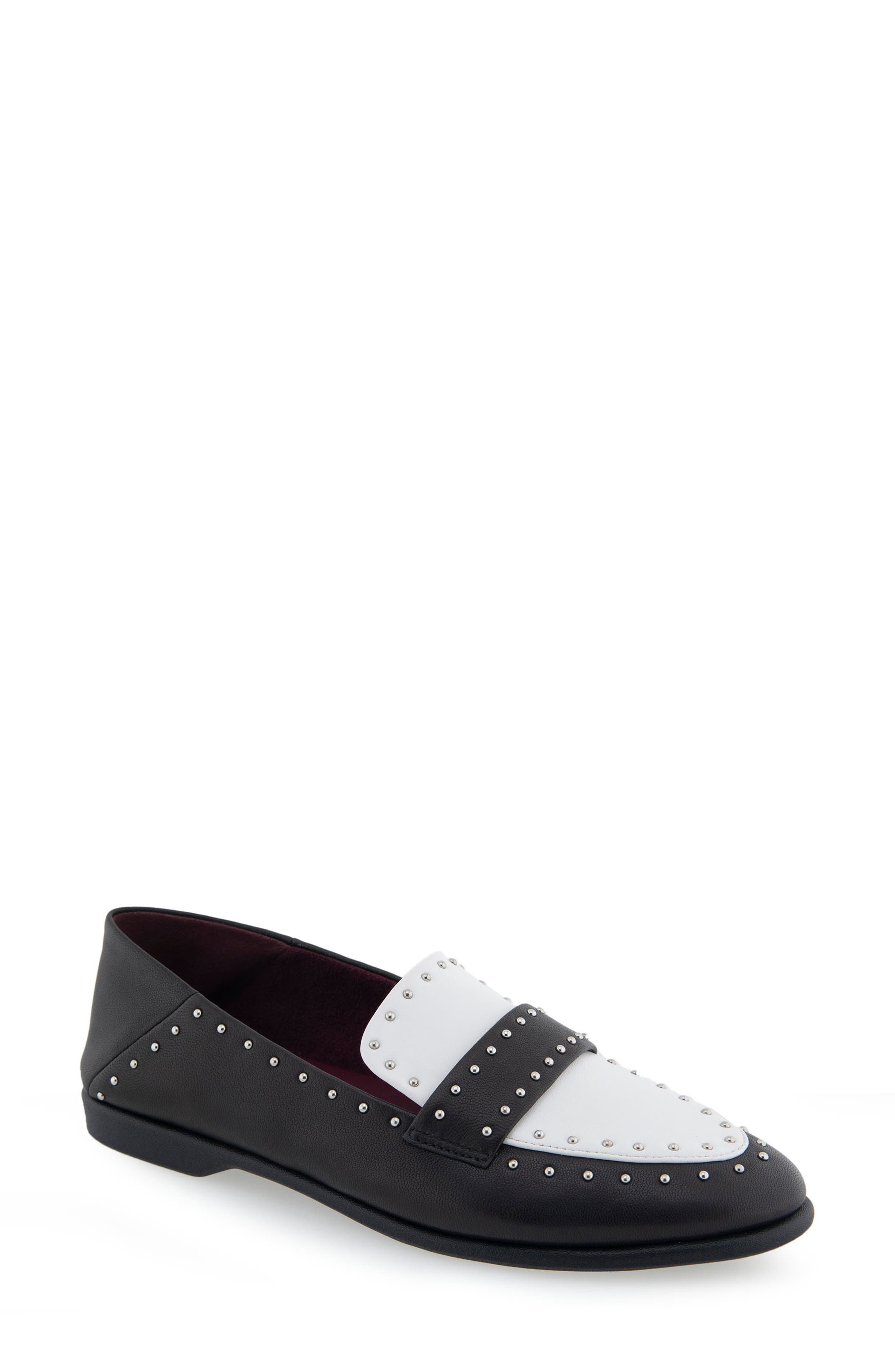 Aerosoles Beatrix Two-Tone Stud Loafer, Main, color, Black Combo