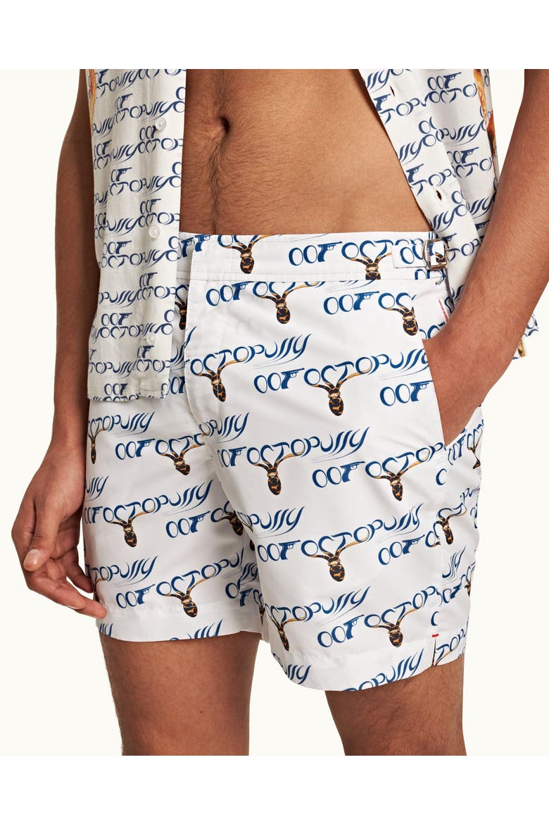Bulldog Tailored-Fit Swim Shorts, Alternate, color, White