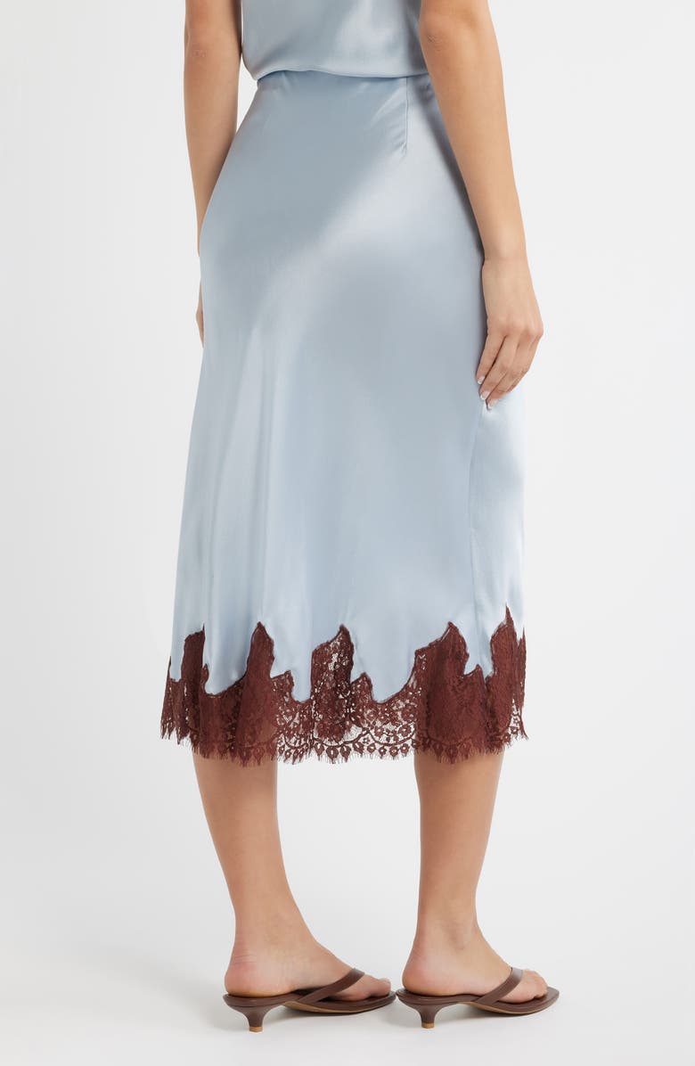 Reformation Carolina Lace Trim Silk Pajamas, Alternate, color, Mineral