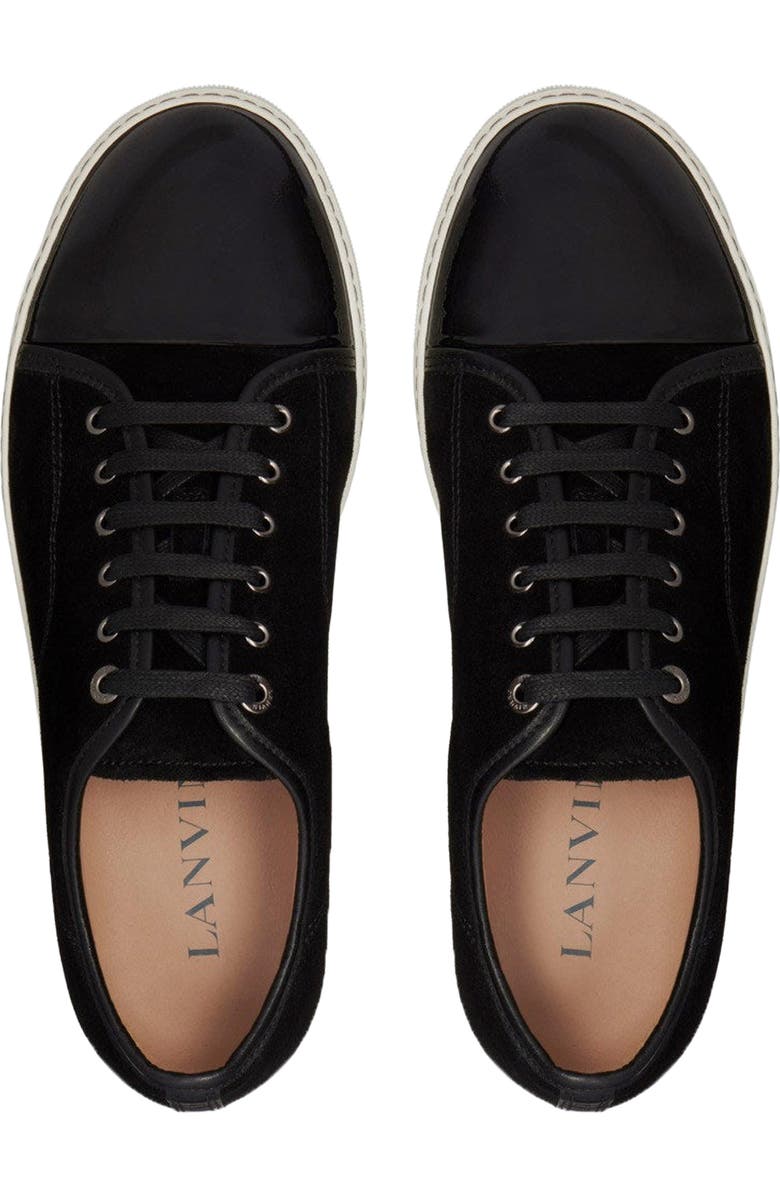Lanvin Dbb1 Suede And Patent Leather Sneakers, Alternate, color, Black