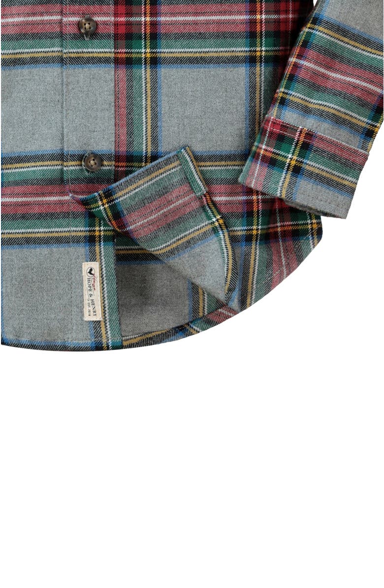 Hope & Henry Baby Boys' Organic Flannel Shirt, Infant, Alternate, color, Gray Holiday Tartan