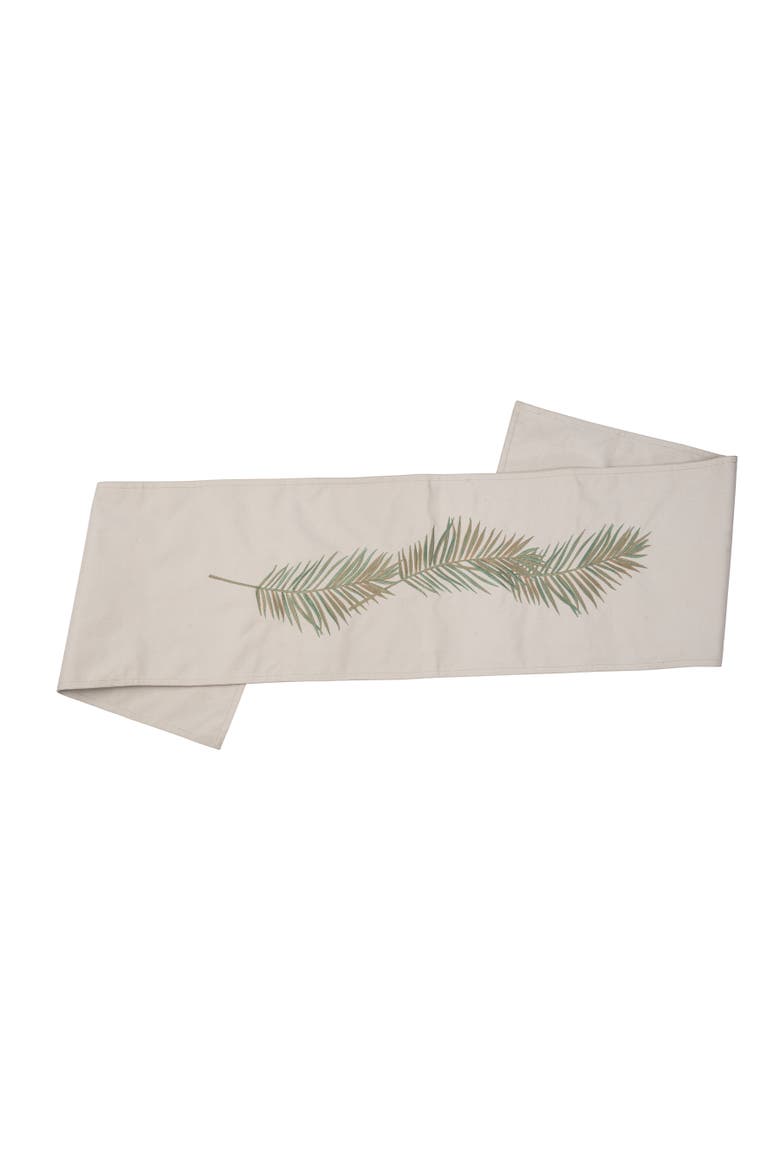 Palm Indoor/Outdoor Table Runner 13.5" x 72", Alternate, color, Beige