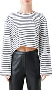 Grey Lab Stripe Crop Top