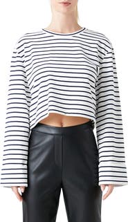 Grey Lab Stripe Crop Top