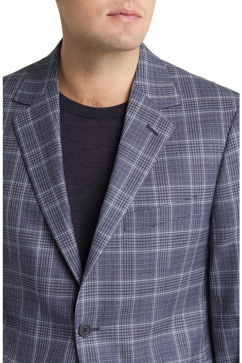 Plaid Wool Blazer, Alternate, color, SILVER
