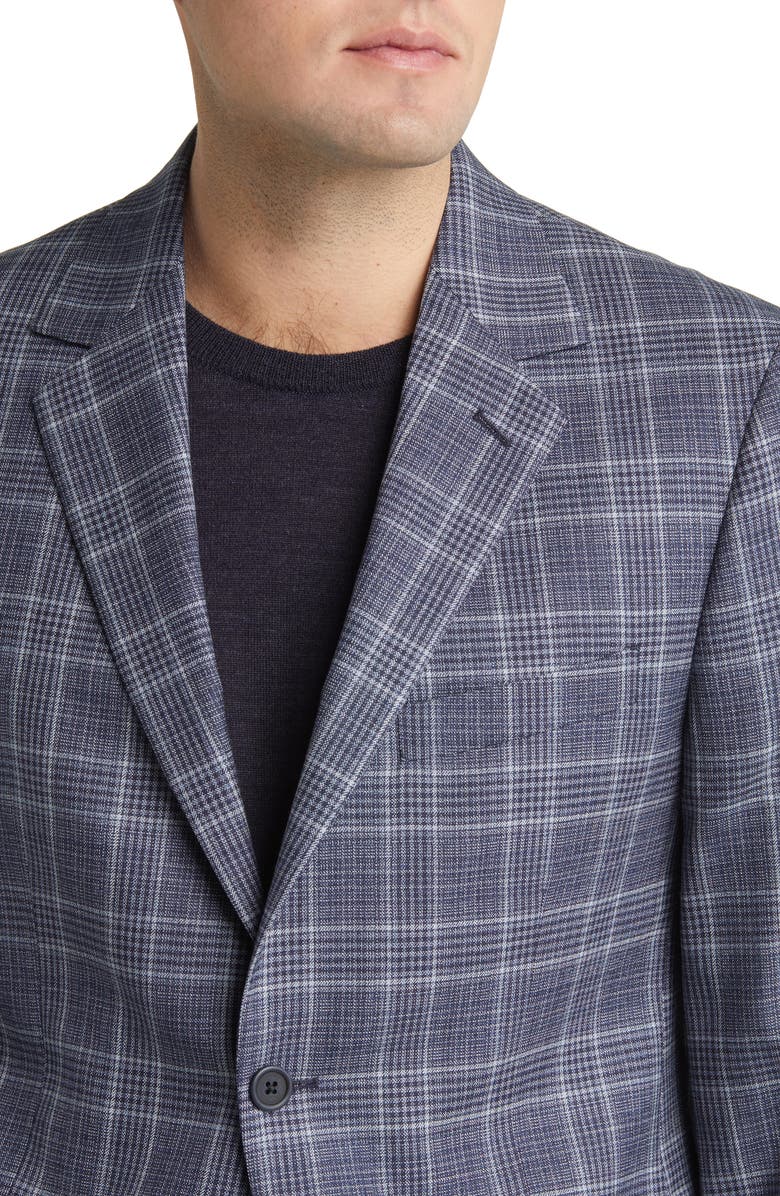 DANIEL HECHTER Plaid Wool Blazer, Alternate, color, Silver
