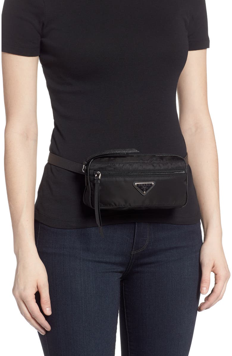 Prada Small Nylon Belt Bag, Alternate, color,