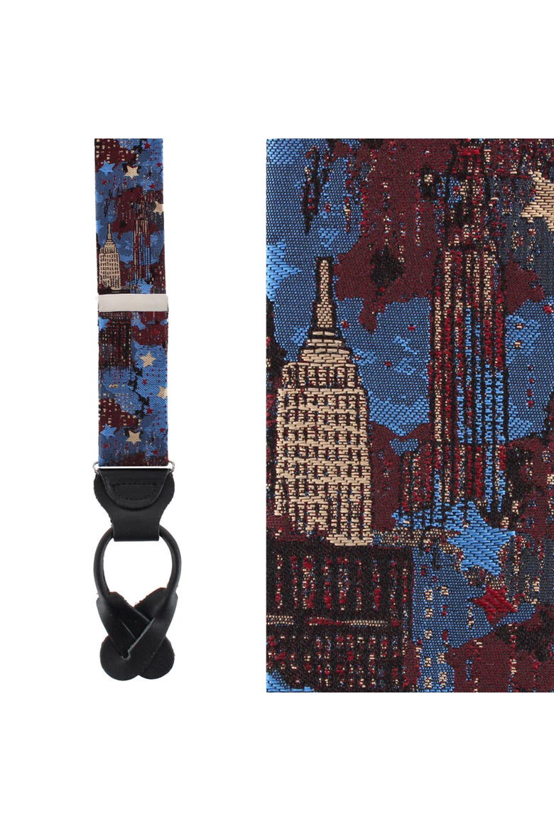 NYC Proud Silk Novelty Button End Suspenders, Main, color, Multiple