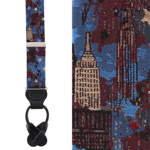 NYC Proud Silk Novelty Button End Suspenders