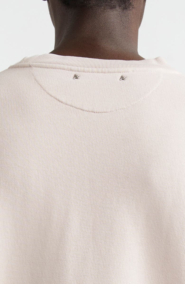 Golden Goose Gender Inclusive Journey Logo Graphic Sweatshirt, Alternate, color, Shadow Grey/ Hunter Green