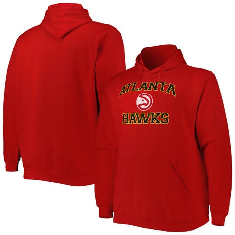 Men's Red Atlanta Hawks Big & Tall Heart & Soul Pullover Hoodie