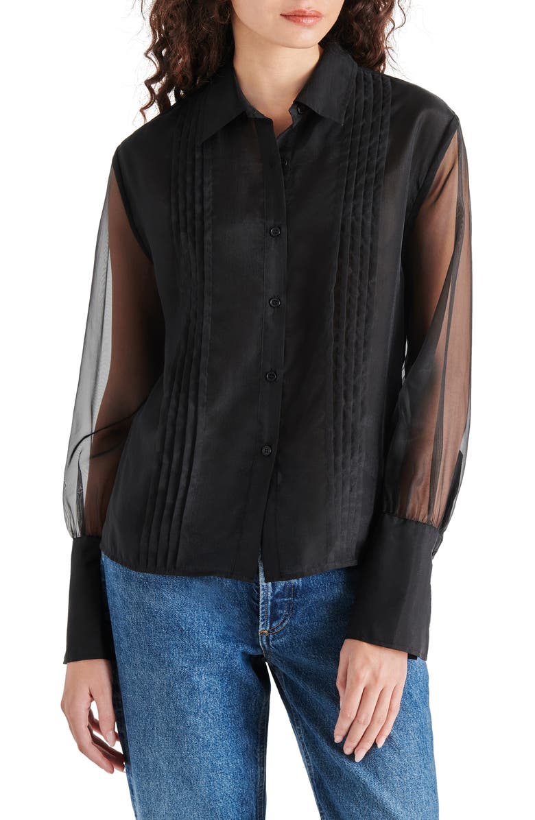 Steve Madden Eleanor Pintuck Organza Shirt, Main, color,