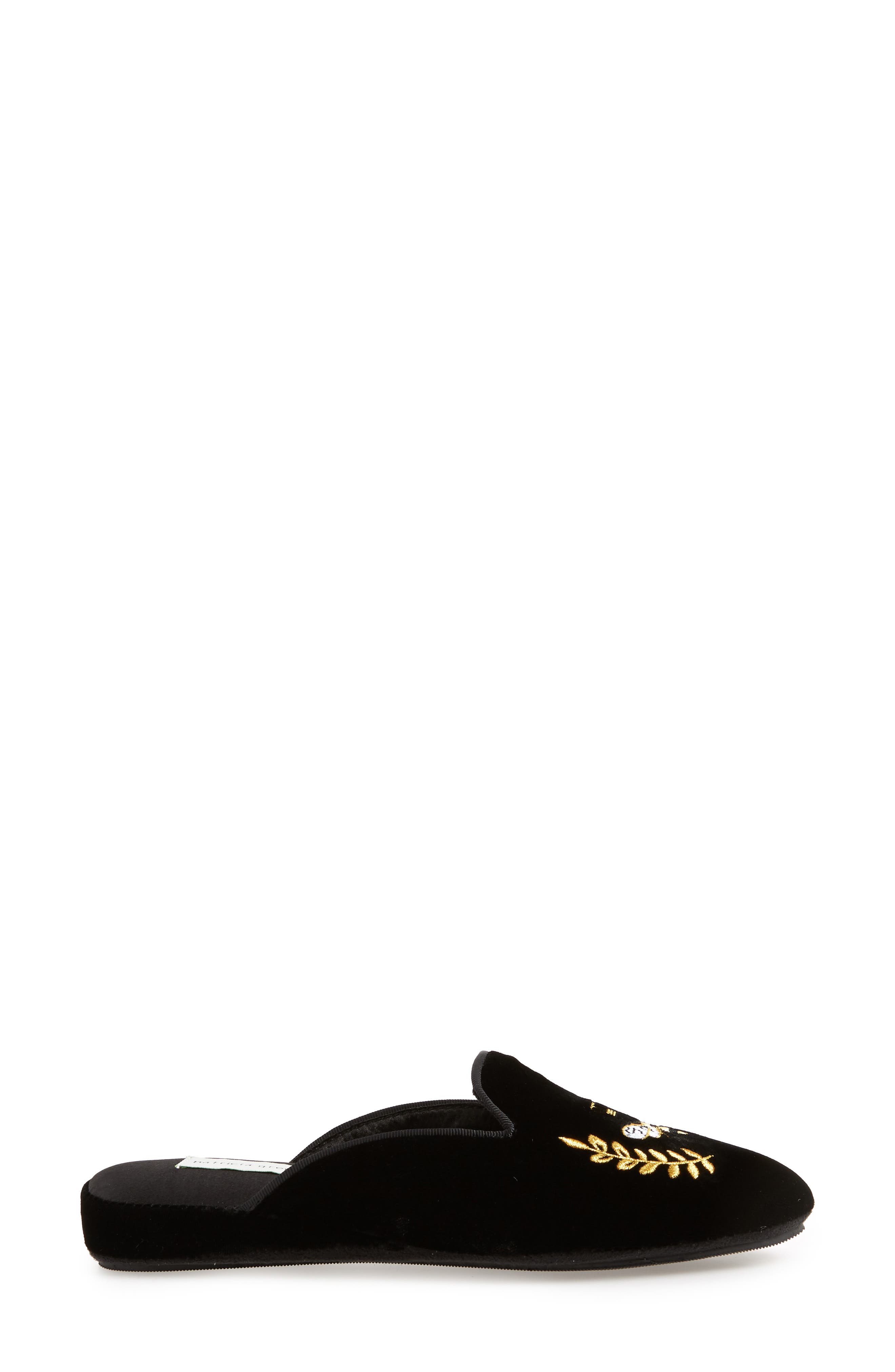 patricia green Beatrice Embroidered Slipper, Alternate, color, Black Velvet