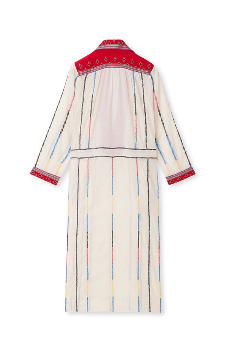 Adish Bicolor Muslin Caftan Dress, Alternate, color, Ecru