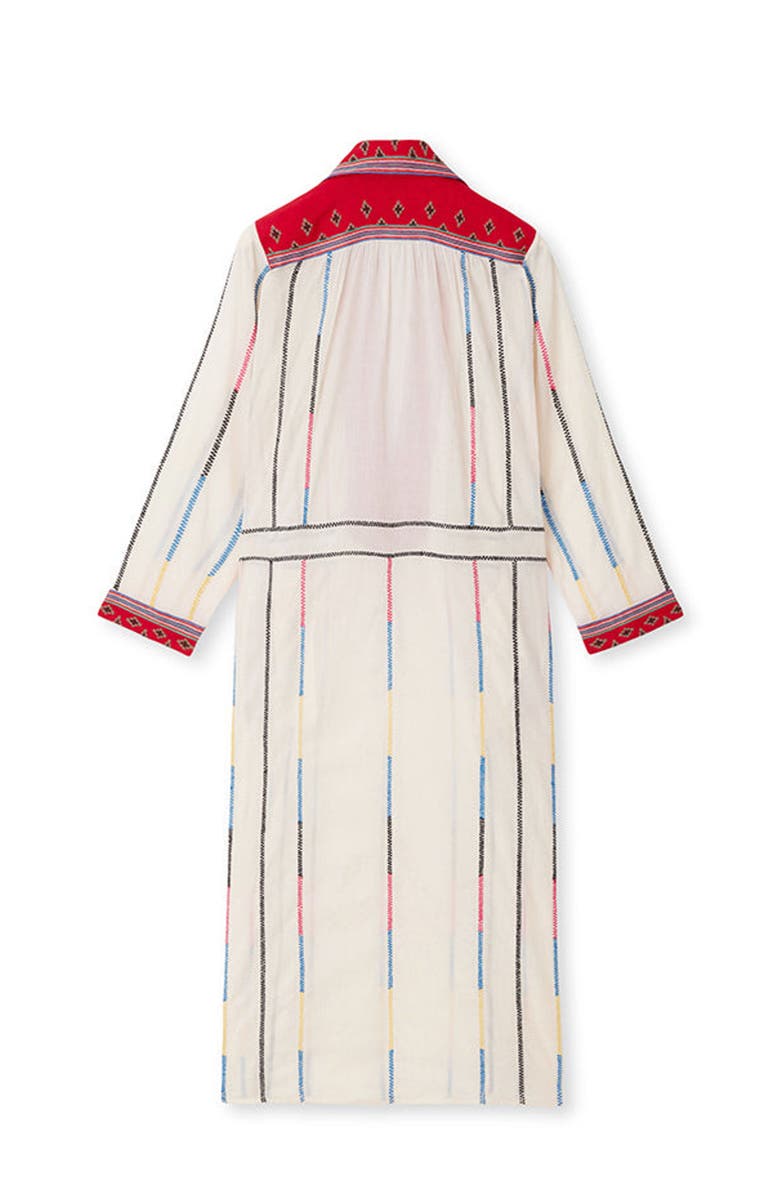 Fortela Adish Bicolor Muslin Caftan Dress, Alternate, color, Ecru