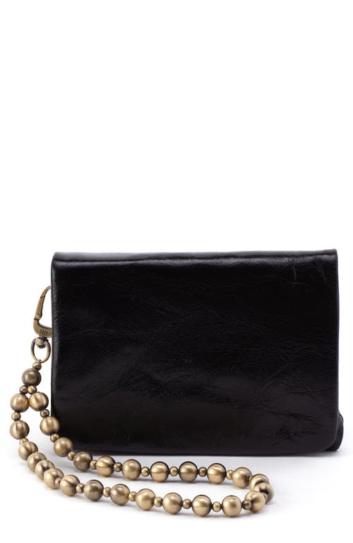 HOBO Ross Bead Leather Wristlet in Black 