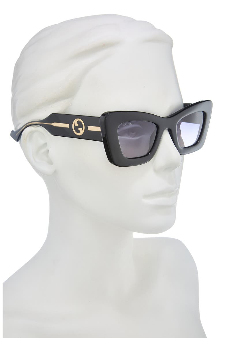 49mm Cat Eye Sunglasses, Alternate, color, BLACK CRYSTAL GREY