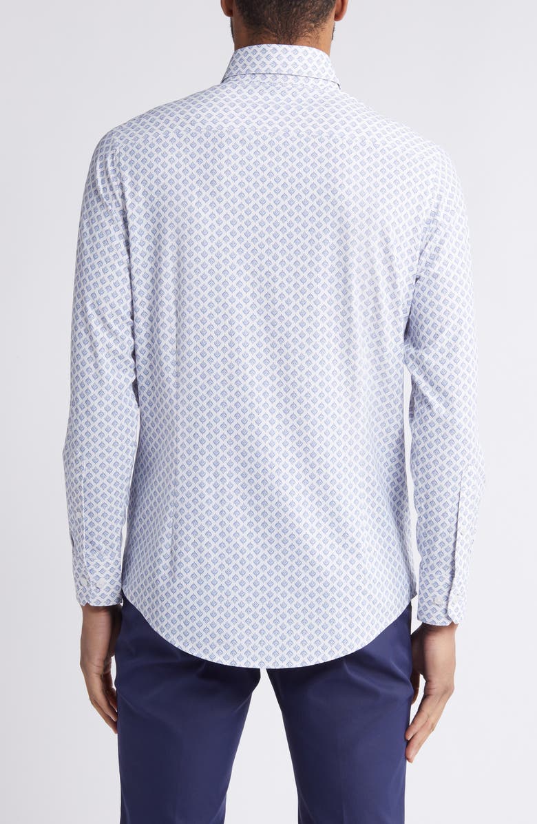 Mizzen+Main Monaco Trim Fit Botanic Print Performance Button-Up Shirt, Alternate, color, 