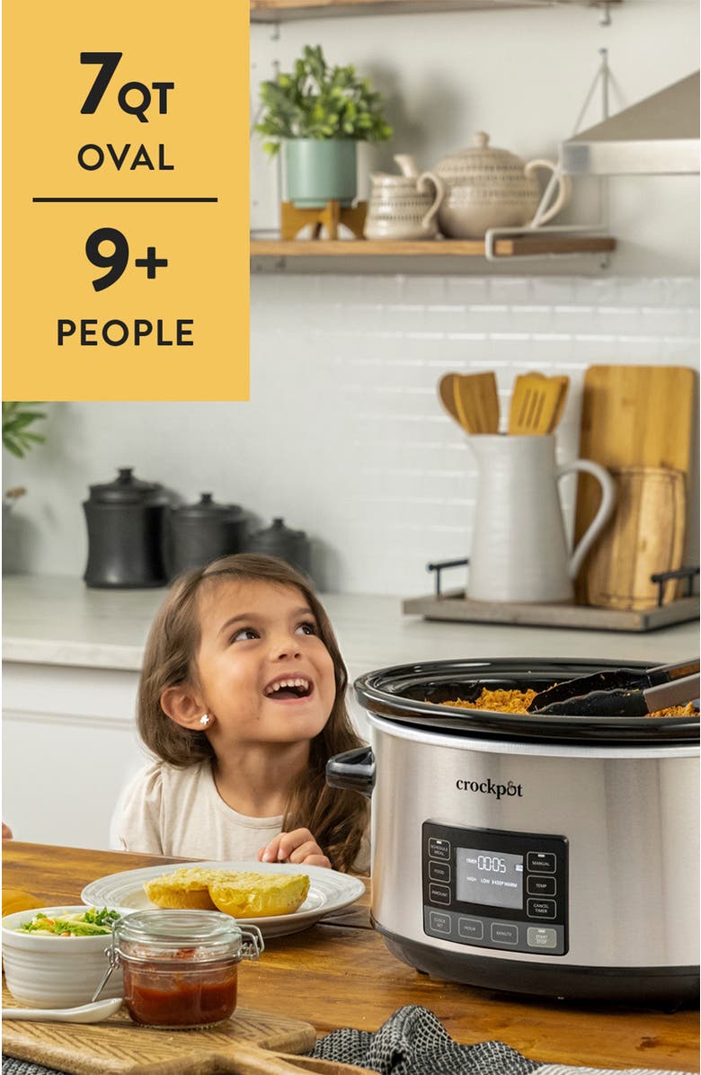 Crock-pot MyTime Cook & Carry Programmable 7-Quart Slow Cooker, Alternate, color, Stainless Steel