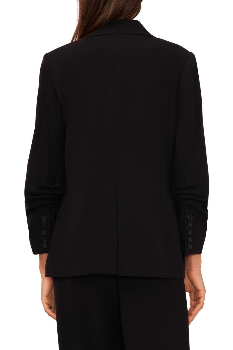 Scrunch Sleeve Double Breasted Blazer, Alternate, color, RICH BLACK
